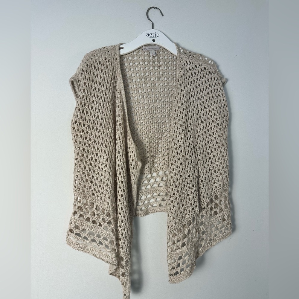 Cream Open-Knit Women's Sweater